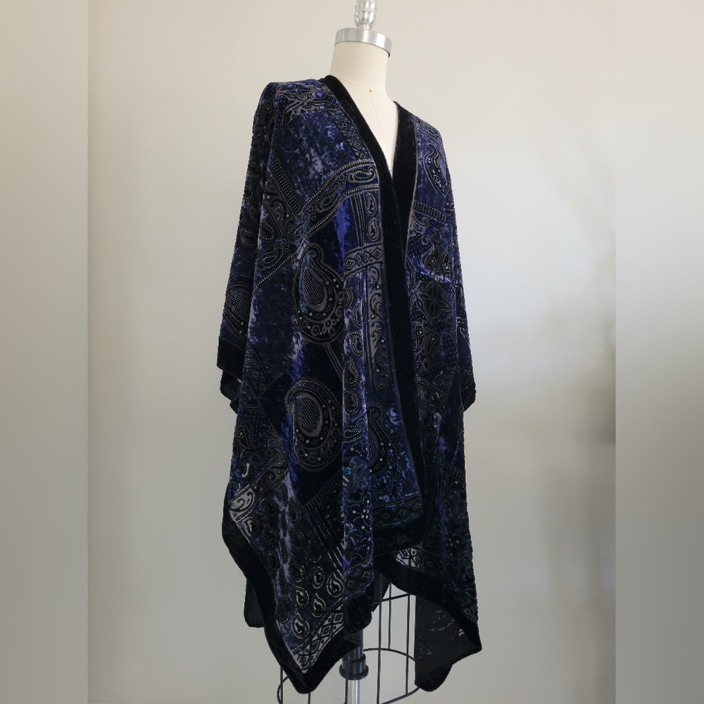 *FREE PEOPLE* burnout Velvet kimono style top/Duster/Coverup- GORGEOUS!!!